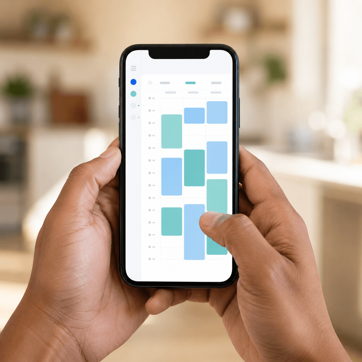 Business owner managing appointments on mobile scheduling app